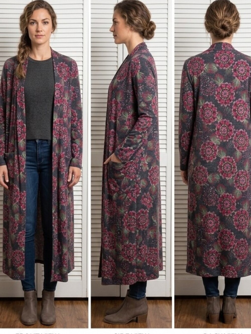 Lularoe "Sarah" Duster Long Cardigan Lightweight Sweater Material.